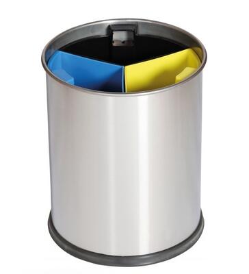 Balde Reciclagem Inox C/Separadores Cores 3X3.3Lt